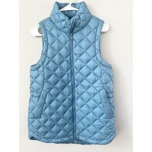 Athleta Whisper Featherless Quilted Vest Size Small Blue Water Repellent Top